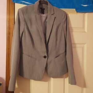 Ann Taylor Gray Pinstripe Blazer